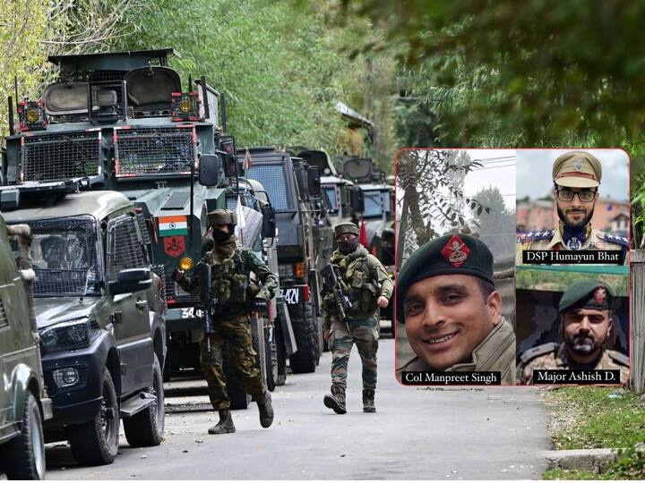 Jammu and Kashmir one of the biggest encounter in Anantnag 5 jawans including DSP martyred in six days while Six terrorists killed Jammu and Kashmir : काश्मीरमधील अनंतनागमध्ये सर्वात मोठी चकमक, सहा दिवसात डीएसपीसह 5 जवान शहीद; सहा दहशतवाद्यांचा खात्मा