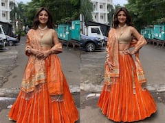 Shilpa Shetty: কমলা লেহঙ্গায় ক্যামেরাবন্দি 'সুখী' শিল্পা শেট্টি