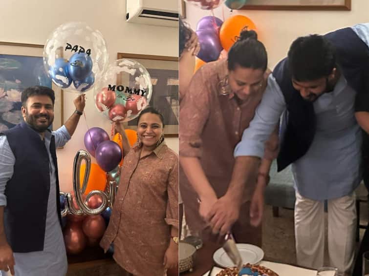 swara bhaskar got Baby Shower party from husband fahad ahmad share photo and video on social media Swara Bhaskar: 'मॉम टू बी' स्वरा भास्करला पती फहाद अहमदनं दिलं खास सरप्राइज; अभिनेत्री बेबी शॉवर पार्टीचे फोटो शेअर करत म्हणाली...