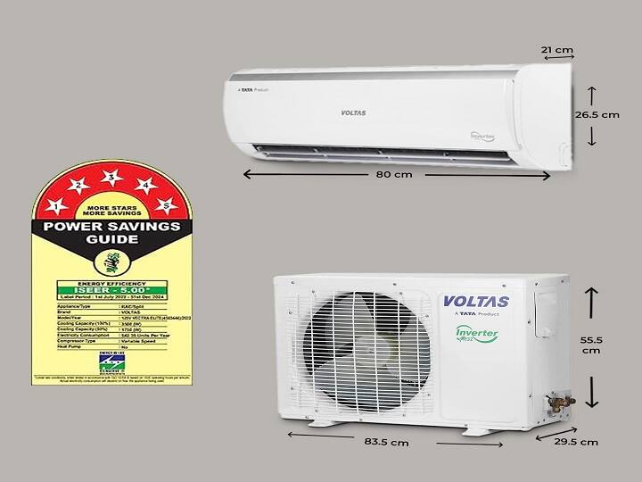 Voltas 1 Ton 5 Star, Inverter Split AC के इस एसी के कंप्रेसर पर आपको 10 साल की वारंटी मिलती है. वोल्टाज का ये एसी कूलिंग और बिजली की कम खपत के लिए बेस्ट एसी है, इसे आप केवल 35,990 रुपये में खरीद सकते हैं.