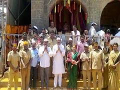 Ganeshostav 2023 :  जेजुरीच्या खंडेरायाच्या मंदिरात बाप्पाचे आगमन, देवस्थानच्या वतीने झाली प्राणप्रतिष्ठा