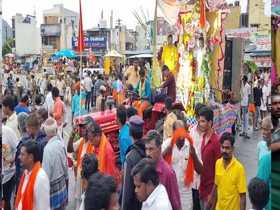 தேனி மாவட்டத்தில் அனுமதியின்றி விநாயகர் சதுர்த்தி ஊர்வலம்; தடுத்து நிறுத்திய போலீசார்