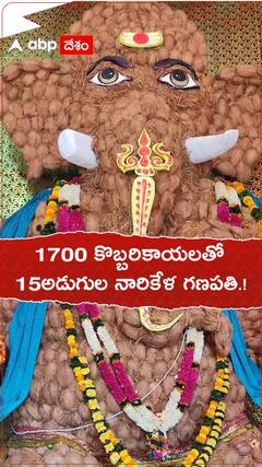 1700 కొబ్బరికాయలతో 15అడుగుల నారికేళ గణపతి.!