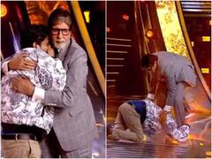 अमिताभ बच्चन के पैरों में गिरकर रोया कंटेस्टेंट, बिग बी ने गले लगाकर पीठ थपथपाई, आखिर ऐसा क्या हुआ केबीसी 15 के सेट पर?