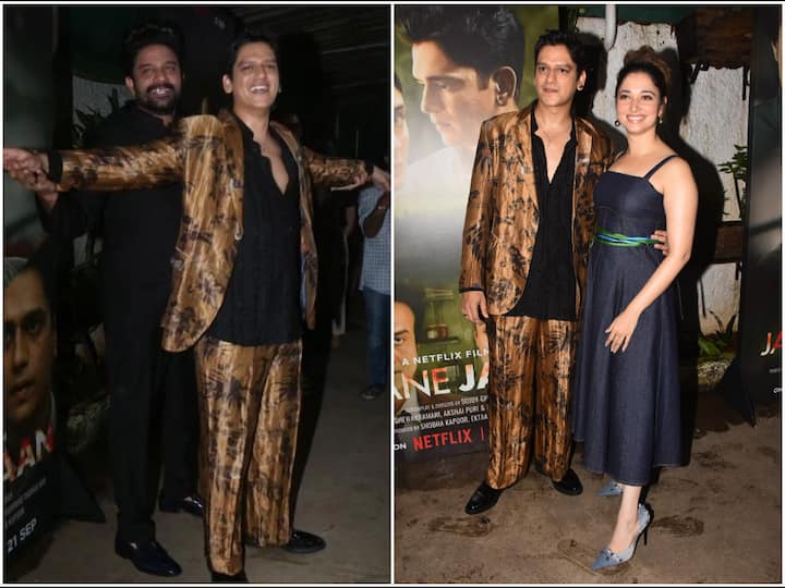 The star cast of Sujoy Ghosh's upcoming mystery thriller 'Jaane Jaan' turned up in stylish looks for the screening of the Netflix film on Friday.