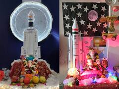 Pune ganeshotsav 2023 : चांद्रयान, आकाश अन् मधोमध बाप्पा; पुण्यात चांद्रयान मोहिमेचा घरगुती देखावा
