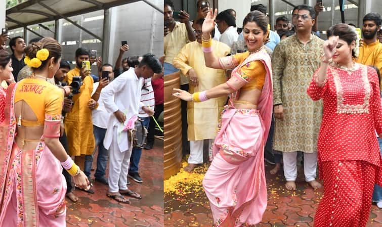 Ganesh Chaturthi 2023 Bollywood actress Shilpa Shetty Ganapati Immersion see photos Shilpa Shetty એ ધૂમ ધામથી કર્યુ ગણપતિ વિસર્જન, ઢોલના તાલે નાચતી જોવા મળી એક્ટ્રેસ