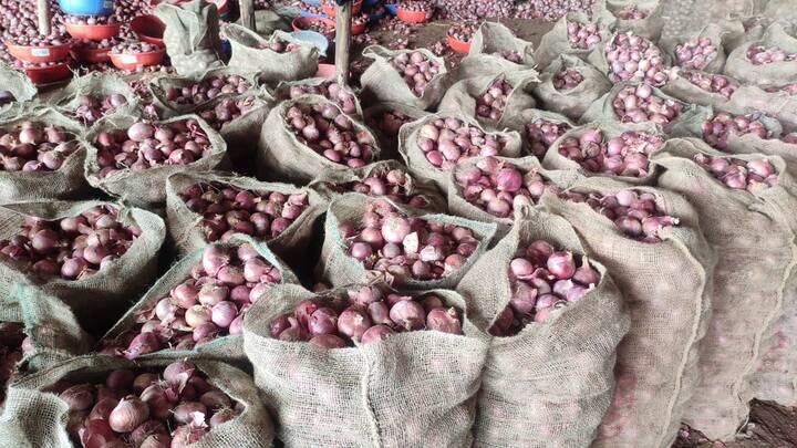 Nashik Latest News Onion auction bandh in Nashik district from today call for bandh by onion traders maharashtra news Nashik News : नाशिक जिल्ह्यात कांदा लिलाव बेमुदत बंद, कांदा व्यापाऱ्यांनी दिली बंदची हाक, बाजार समित्यांमध्ये शुकशुकाट