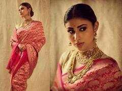 Ganesh Chaturthi 2023: Mouni Roy Shows Her Ethnic Side In A Pink Saree