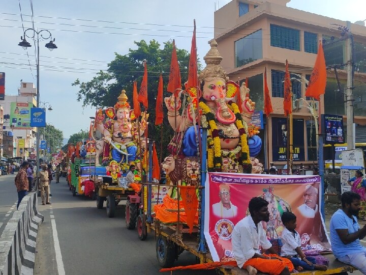 Vinayagar Chaturthi 2023: சேலத்தில் விநாயகர் சிலைகள் நீர் நிலைகளில் கரைப்பு - பாதுகாப்பு பணியில் ஆயிரம் போலீசார்