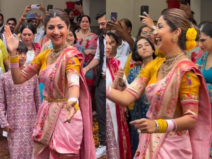 शिल्पा शेट्टी ने धूम-धाम से किया गणपति बप्पा का विसर्जन, ढोल की थाप पर नाचती दिखीं एक्ट्रेस शिल्पा शेट्टी ने धूम-धाम से किया गणपति बप्पा का विसर्जन, ढोल की थाप पर नाचती दिखीं एक्ट्रेस
