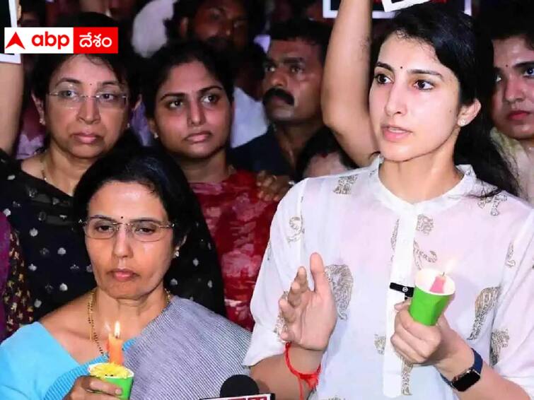 Nara Brahmani is likely to continue the Yuvagalam Padayatra. Nara Bramhani :  యువగళం పాదయాత్రను  కొనసాగించనున్న  నారా బ్రాహ్మణి  - టీడీపీ నేతలకు హింటిచ్చిన లోకేష్ !