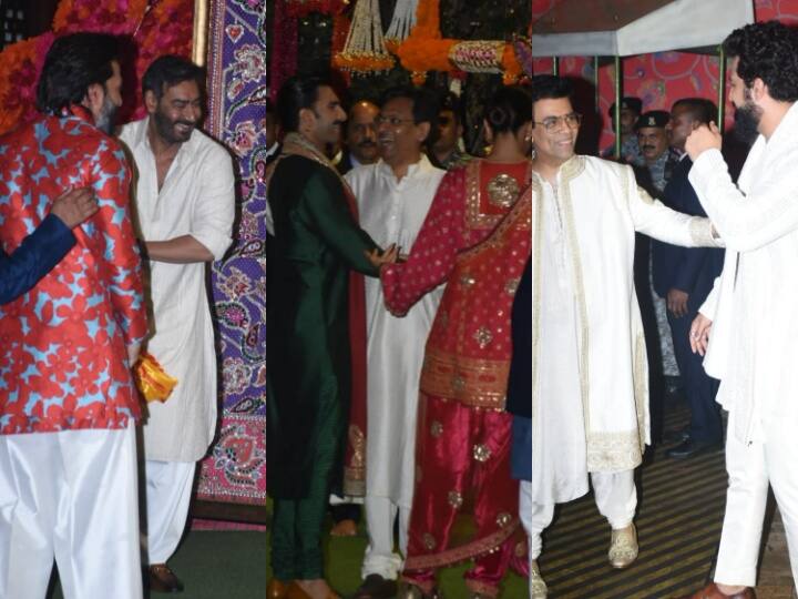 Ambani Ganpati Celebration Photos: गणेश चतुर्थी के मौके पर मुकेश अंबानी के घर हुए गणपति सेलिब्रेशन में बॉलीवुड के कई बड़े सितारों ने शिरकत की. इस दौरान सभी एक-दूसरे से मिलते और बात करते नजर आए..