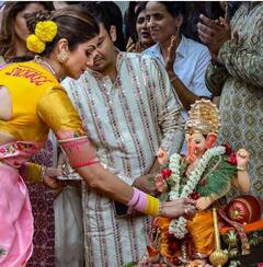 Ganeshotsav 2023 : वाजत...गाजत...ढोल ताशांच्या निनादात अभिनेत्री शिल्पा शेट्टीकडून बाप्पाला निरोप; पाहा फोटो