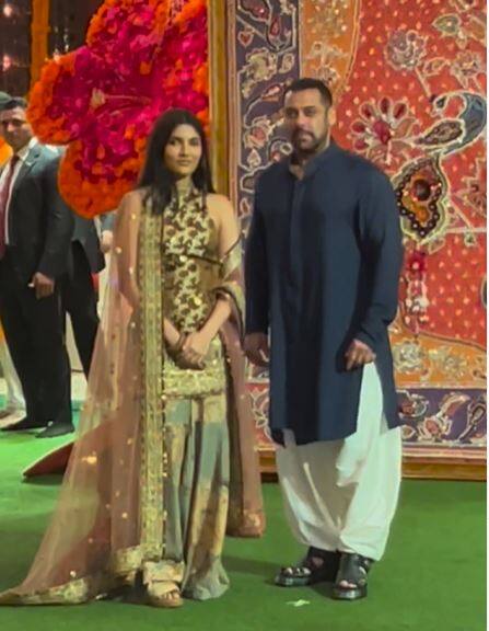 Salman Khan looked dapper in a dark kurta and white Pathani salwar as he arrived with his niece Alizeh Agnihotri who went in for a sharara.