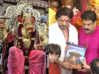 Mumbai: शाहरुख खान लालबागच्या राजाच्या दर्शनाला; मुलगा अबराम खानसह बाप्पा चरणी लीन