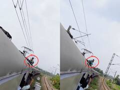 तेज स्पीड में चल रही ट्रेन की छत पर खड़ा होकर सफर कर रहा था... वीडियो देखकर ही डर जाएंगे आप