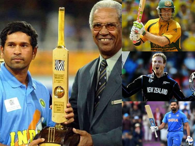 ICC Mens World Cup 2023 ICC Cricket World Cup Golden Bat Winners List sachin to rohit ODI World Cup Records: உலகக்கோப்பையில் ரன்களை குவித்து தங்க பேட் வென்ற வீரர்கள்..! இந்தியர்கள் ஆதிக்கம்
