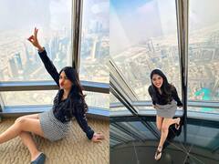 దుబాయ్ లో యాంకర్ స్రవంతి ఎంజాయ్- బుర్జ్ ఖలీఫాపై ఫోటోలకు పోజులు