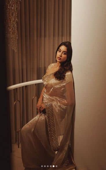 Janhvi Kapoor: ਗੋਲਡਨ ਰਿਵੀਲਿੰਗ ਸਾੜ੍ਹੀ ਪਾ ਕੇ ਜਾਹਨਵੀ ਕਪੂਰ ਨੇ ਦਿੱਤੇ ਹੌਟ ਪੋਜ਼, ਕਿਲਰ ਅੰਦਾਜ਼ ਦੇਖ ਦੀਵਾਨੇ ਗੋਏ ਫੈਨਜ਼