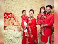 बप्पा के दर्शन करने पहुंचे Kapil Sharma, वाइफ Ginni Chatrath ने दिखाई झलक, ट्विनिंग करते बेहद क्यूट लगे Trishaan और  Anayra