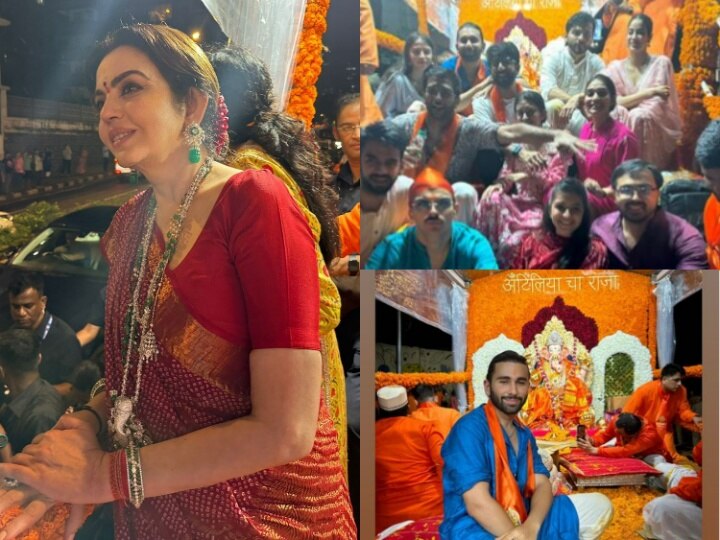 Nita Ambani Orhan Awatramani Radhika Merchant Janhvi Kapoor Shikhar