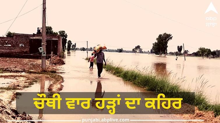 The water level rose in the Sutlej river floods for the fourth time Fazilka News: ਸਤਲੁਜ ਦਰਿਆ 'ਚ ਚੜ੍ਹਿਆ ਪਾਣੀ ਦਾ ਪੱਧਰ, ਚੌਥੀ ਵਾਰ ਹੜ੍ਹਾਂ ਦਾ ਕਹਿਰ