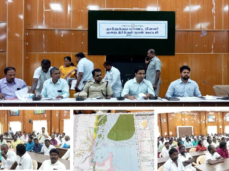 Fishermen of Thoothukudi district protested against the coastal regulatory zone map TNN கடலோர ஒழுங்குமுறை மண்டல வரைபடத்திற்கு தூத்துக்குடி மாவட்ட மீனவர்கள் எதிர்ப்பு