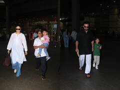 Kareena Kapoor Airport Look: पटौदी पैलेस से बर्थडे मनाकर मुंबई लौटीं करीना कपूर, पति सैफ और बच्चों के साथ एयरपोर्ट पर हुईं स्पॉट