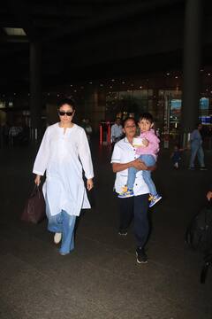 Kareena Kapoor Airport Look: पटौदी पैलेस से बर्थडे मनाकर मुंबई लौटीं करीना कपूर, पति सैफ और बच्चों के साथ एयरपोर्ट पर हुईं स्पॉट