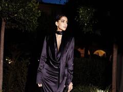 Sonam Kapoor Slays In Plunge Neck Midnight Blue Gown; Pics Inside