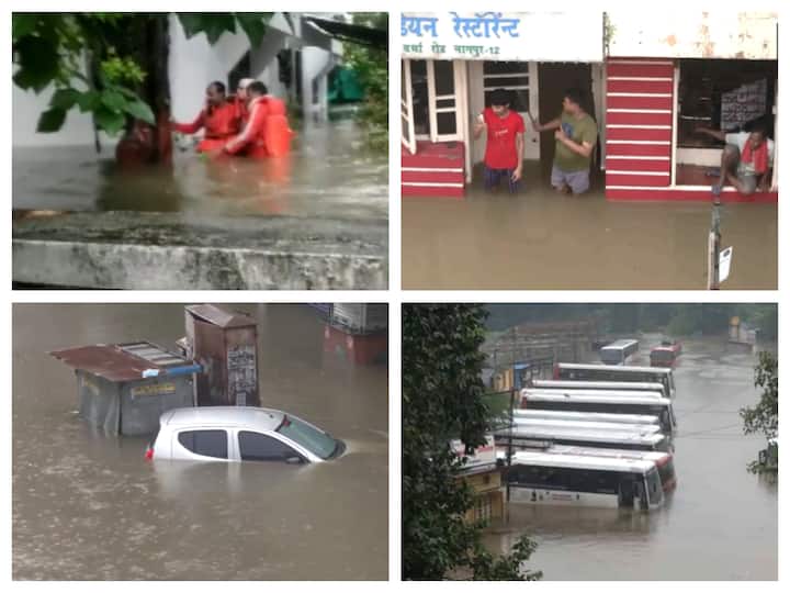 Heavy rainfall in Maharashtra's Nagpur has caused massive waterlogging. Schools have been shut and people were seen wading through waist-deep water.