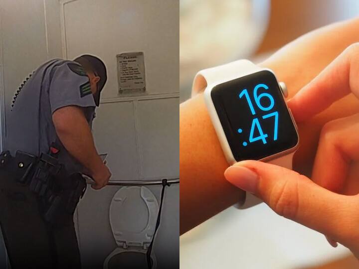 Michigan Woman Stuck In Outhouse Toilet Commode To Get Apple Watch Weird News Hindi टॉयलेट में गिरी 'Apple Watch' को निकाल रही थी महिला, खुद कमोड में बुरी तरह फंसी, सामने आई PHOTOS