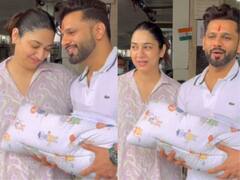 दिशा परमार हुईं अस्पताल से डिस्चार्ज, बर्थडे पर न्यू बॉर्न बेटी को गोद मे लिए नजर आए राहुल वैद्य