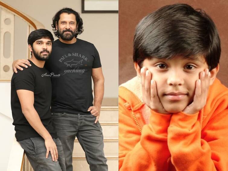 Vikram birthday surprise to her son Dhruv Vikram likes Happy Birthday Kutty Chiyaan Dhruv Vikram: 'ஹேப்பி பர்த் டே குட்டி சியான்...'  - குட்டி மகன் புகைப்படத்துடன் க்யூட் வாழ்த்து சொன்ன விக்ரம்!