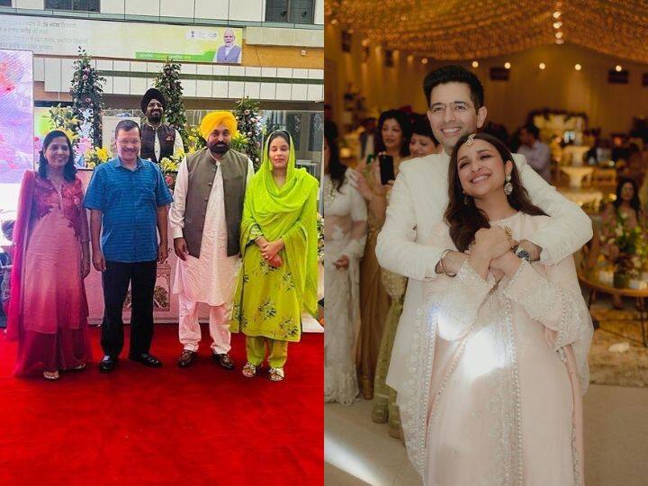 Parineeti Chopra Raghav Chadha Wedding CM Arvind Kejriwal and Bhagwant Mann Arrive In Udaipur Parineeti-Raghav Wedding: परिणीति और राघव चड्ढा की शादी अटेंड करने उदयपुर पहुंचे Arvind Kejriwal और Bhagwant Mann, देखें वीडियो