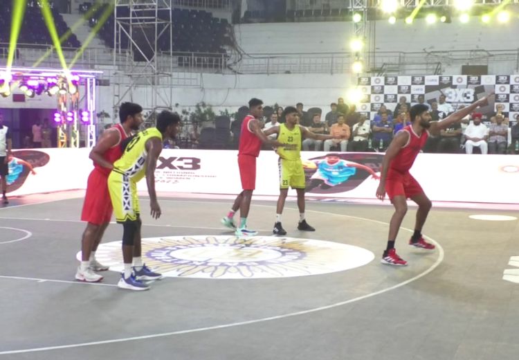 3X3 Senior Basketball: 3X3 தேசிய சீனியர் கூடைப்பந்து தொடர் :காலிறுதிக்கு முந்தைய சுற்றுக்கு முன்னேறிய தமிழக ஆடவர் அணி