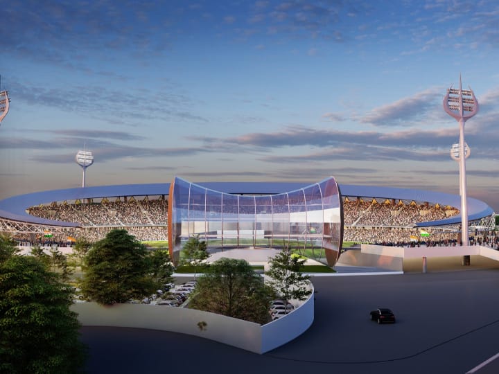 कहते हैं काशी के कण-कण में भगवान महादेव बसते हैं. ऐसे में इस क्रिकेट स्टेडियम को खास तौर पर शिवमय बनाया जा रहा है. जिसमें भगवान शिव के मस्तक में विराजमान अर्ध चंद्र, डमरू और त्रिशूल भी है.