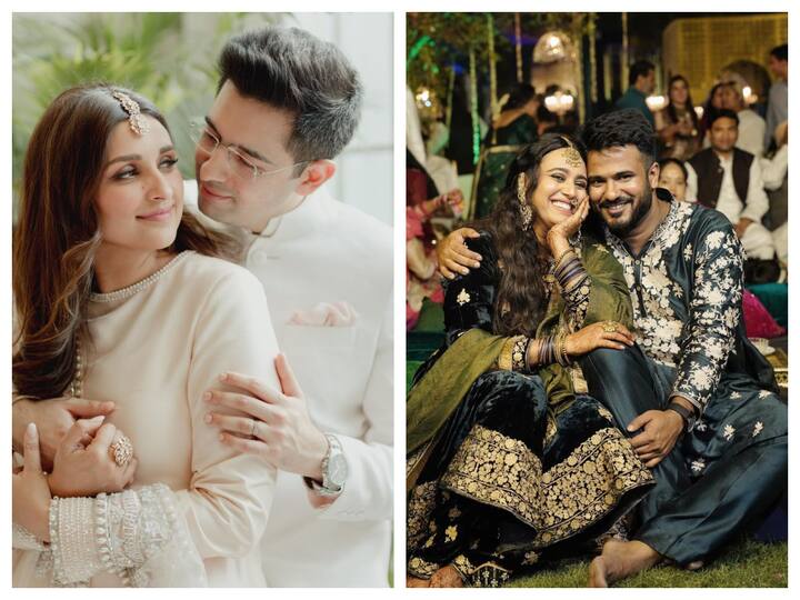 AAP leader Raghav Chadha and Parineeti Chopra got married today (September 24) in Udaipur among family and friends. Here's a look at other actresses who married politicians or into political families.