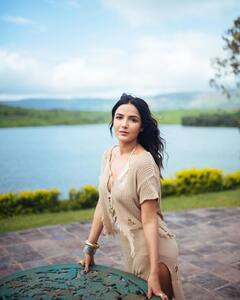 Jasmin Bhasin Oozes Oomph In A Mesh Co-Ord Set, SEE PICS