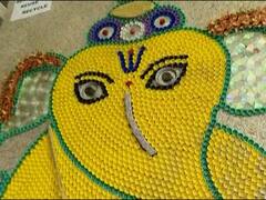 गणपती बाप्पा मोरया... ऑर्किड हॉटेलमध्ये पर्यावरणपुरक बाप्पा, विठ्ठल कामत यांनी साकारला पर्यावरणपुरक गणपती