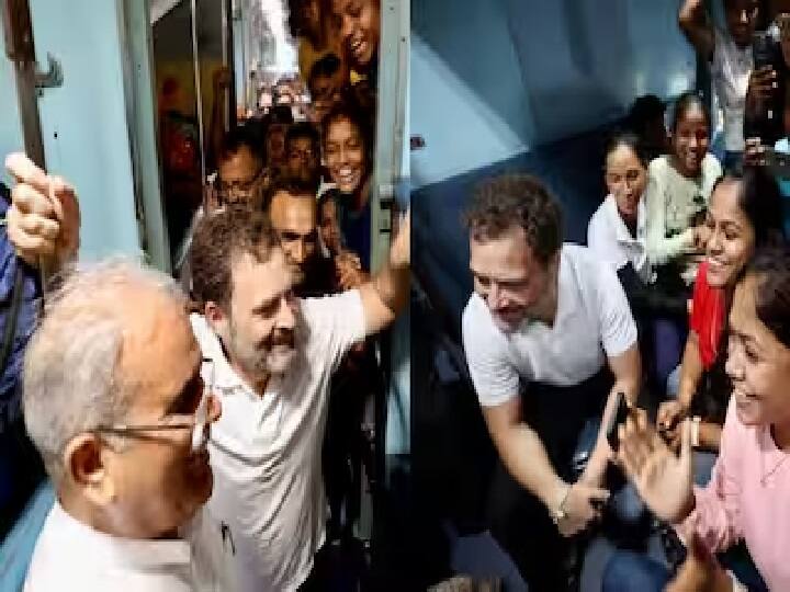 Rahul Gandhi Travels by Train in Chhattisgarh Interacts with people Rahul Gandhi Train: சின்னதா ஒரு ரயில் பயணம்.. மக்களுடன் மக்களாய் பயணித்த ராகுல் காந்தி.. சுவராஸ்ய நிகழ்வு
