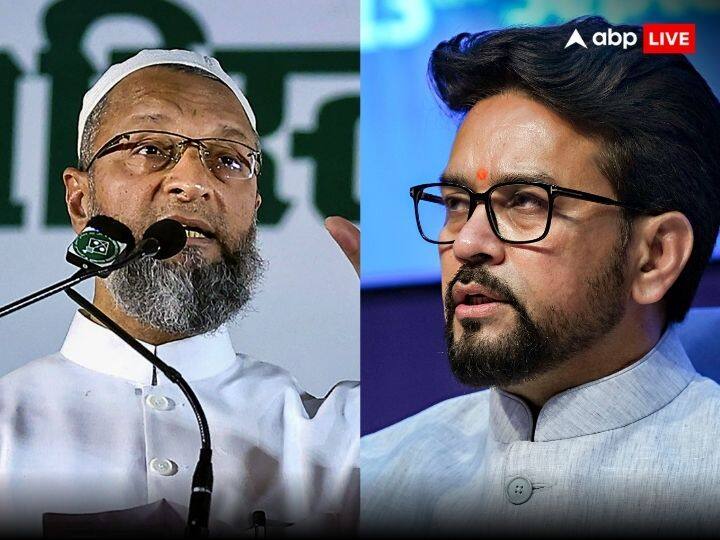 Ramesh Bidhuri Objectionable Remarks Asaduddin Owaisi Claims mob lynching of Muslim in Parliament Anurag Thakur Slams him असदुद्दीन ओवैसी बोले- 'संसद में होगी मुसलमानों की मॉब लिंचिंग', केंद्रीय मंत्री अनुराग ठाकुर ने किया पलटवार