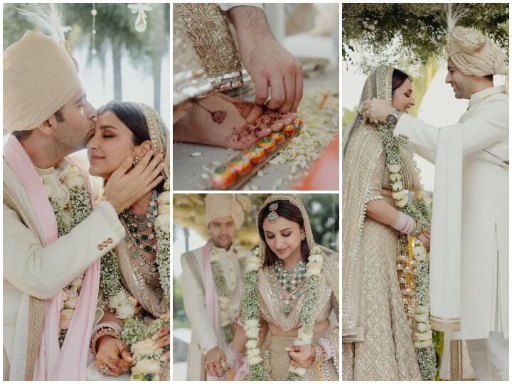 Parineeti Chopra Raghav Chadha Royal Wedding in Udaipur see pics Parineeti-Raghav Wedding First Pic: अपनी शादी में बेहद खूबसूरत दिखे परिणीति चोपड़ा और राघव चड्ढा, वेडिंग की पहली तस्वीरें शेयर कर एक्ट्रेस ने कहा- इस दिन का कब से इंतजार था!