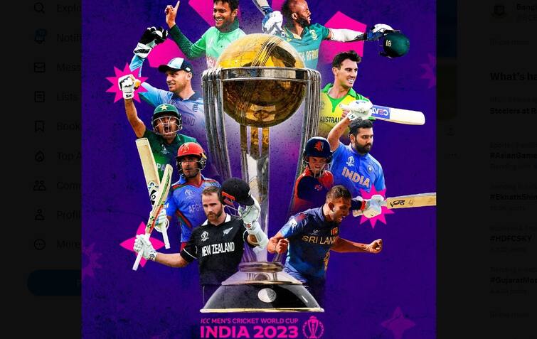 ICC poster for the 2023 World Cup with captains of all teams social media reactions see pic ICC એ શેર કર્યું વનડે World Cup 2023 માટેનું નવું પૉસ્ટર, 1 ટ્રૉફી અને 10 છે કેપ્ટનો