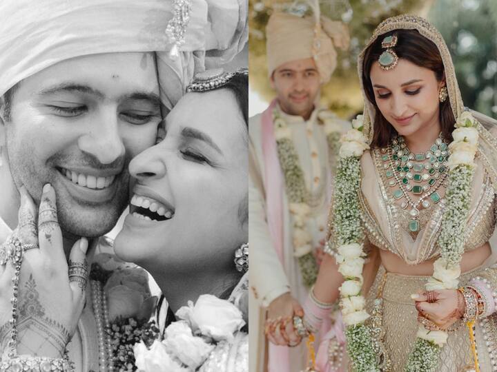 Photos from Parineeti Chopra and Raghav Chadha's lavish Udaipur wedding are now out. The newlyweds look mesmerising in the pictures.