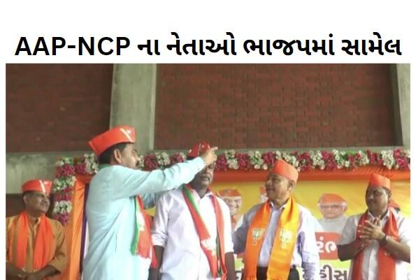 Aam Aadmi Party and NCP office bearers joined BJP in Mahisagar Mahisagar: મહીસાગરમાં AAP અને NCPના હોદેદ્દારો ભાજપમાં સામેલ, કેસરિયો ધારણ કર્યો