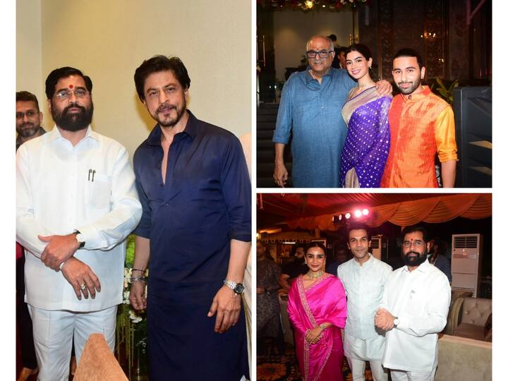 Maharashtra Chief Minister Eknath Shinde's Ganpati Darshan, held yesterday was an extravagant and star-studded affair that left the city buzzing with excitement. Take a look.