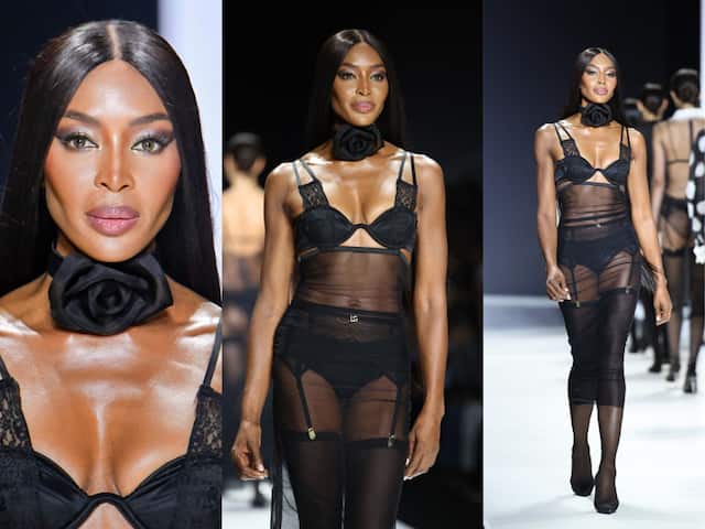 At 53, A Lingerie-Clad Naomi Campbell Shut Down The Runway In Milan