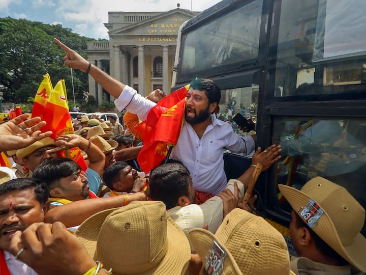 During the bandh, Police personnel also detained some activists who were protesting against the release of Cauvery water to neighbouring state. City Police earlier imposed Section 144 of the Criminal Procedure Code (CrPC) across the city for 24 hours from Monday midnight. (Image Source: PTI)